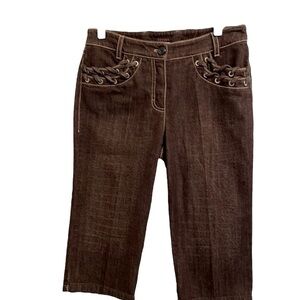 ESCADA brown textured shorts, size 6, Reduced
